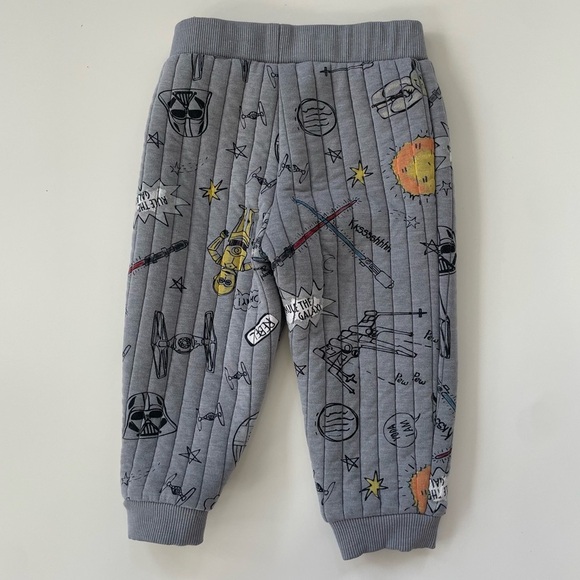 Star Wars Gray Grey Baby Boy Quilted Jogger Set Ribbed Set Size 18 Months - Picture 7 of 7